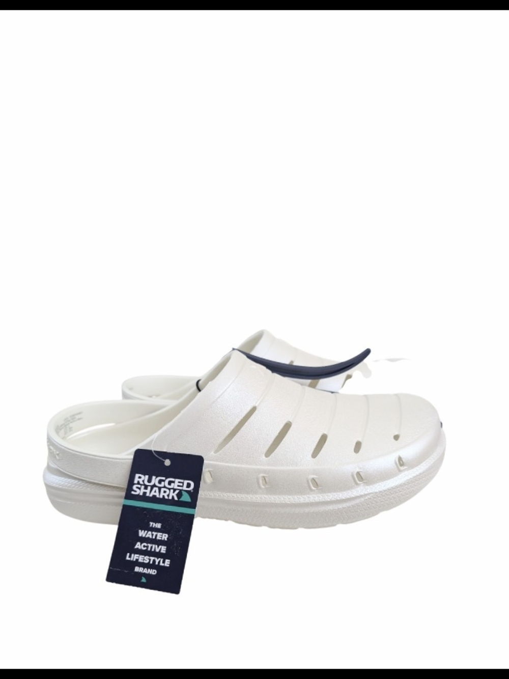 Rugged Shark Women’s White Slip-On Water Sandals